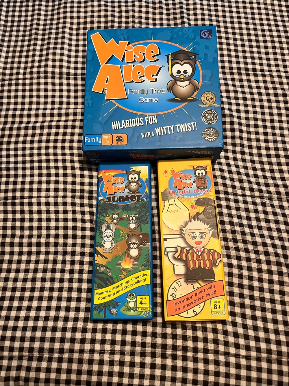 Wise Alec Family Trivia Game - Blue Box with Owl